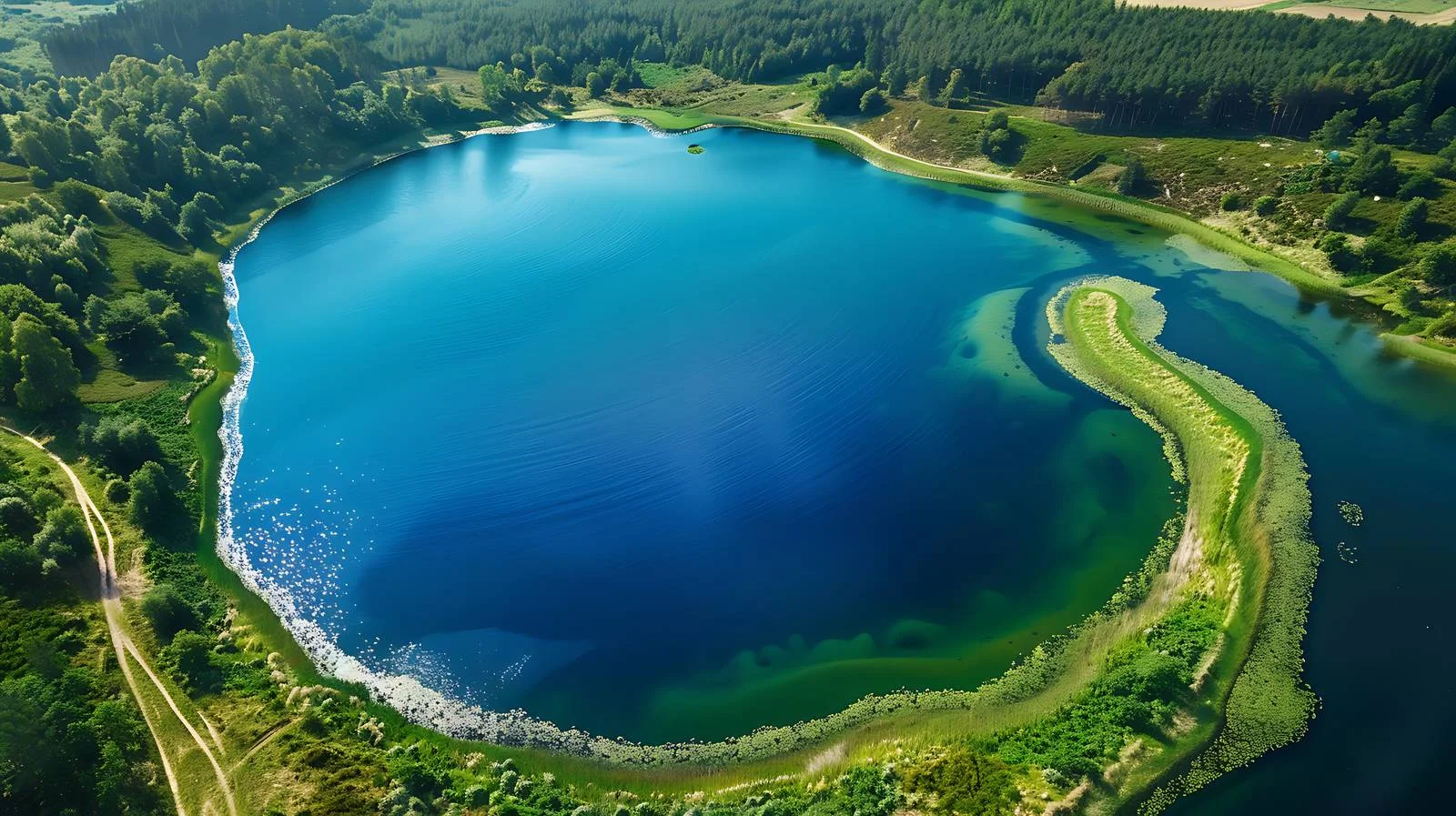 Panoramic Plaskie Lake Aerial View — free download from Dotvec