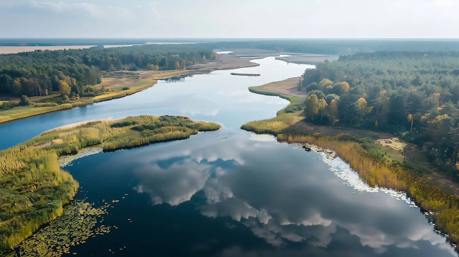 Plaskie Lake Aerial View Panoramic Isolation — free download from Dotvec