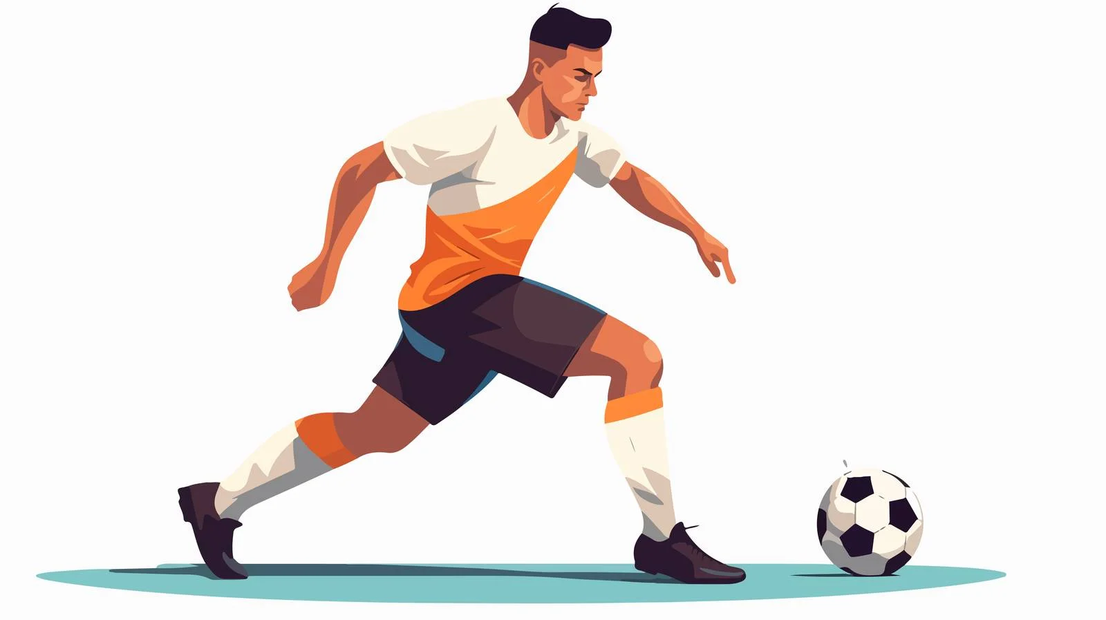 Dynamic Soccer Player Kicking Ball Action — free download from Dotvec