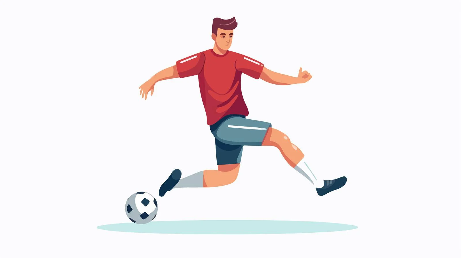 Athlete executing powerful soccer kick action — free download from Dotvec