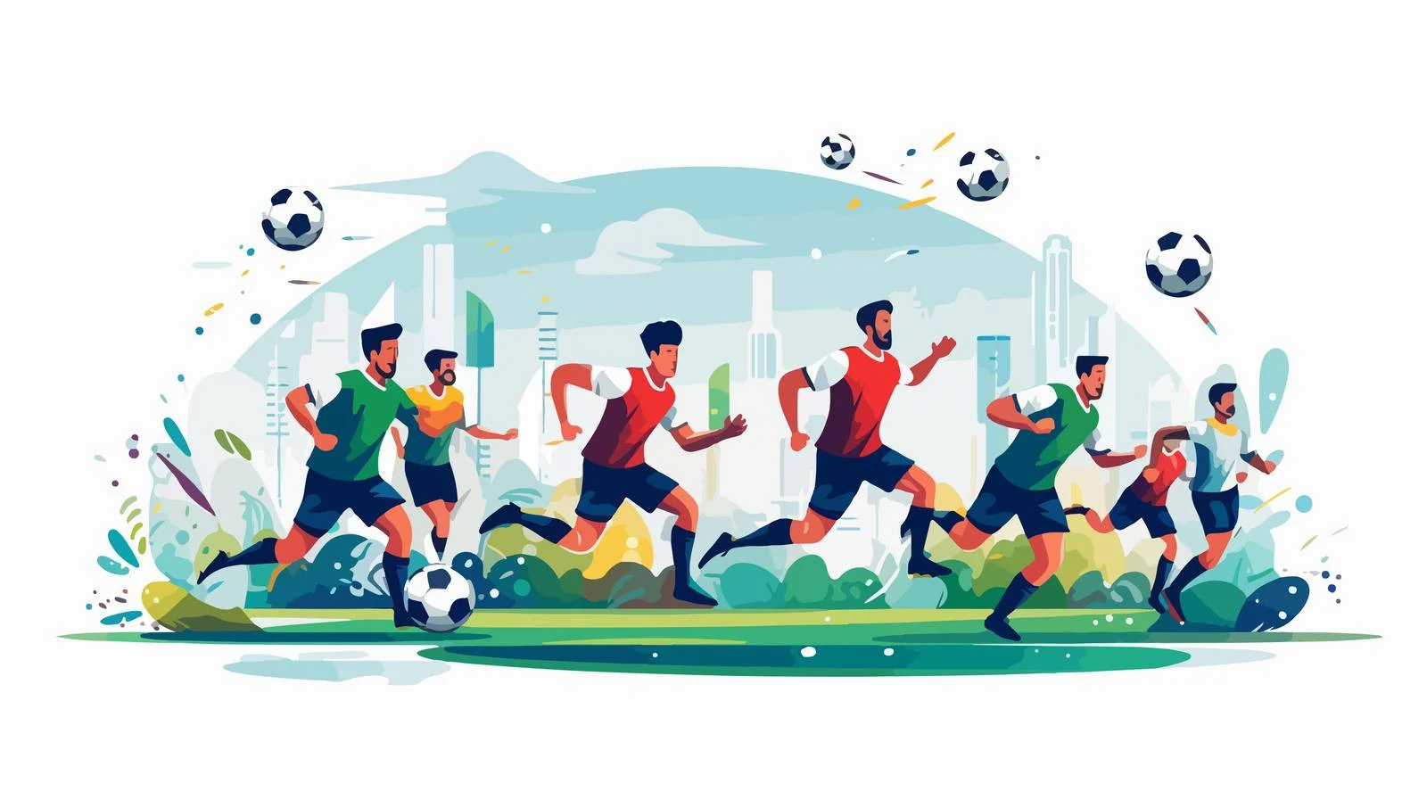 Professional soccer players in action at stadium — free download from Dotvec