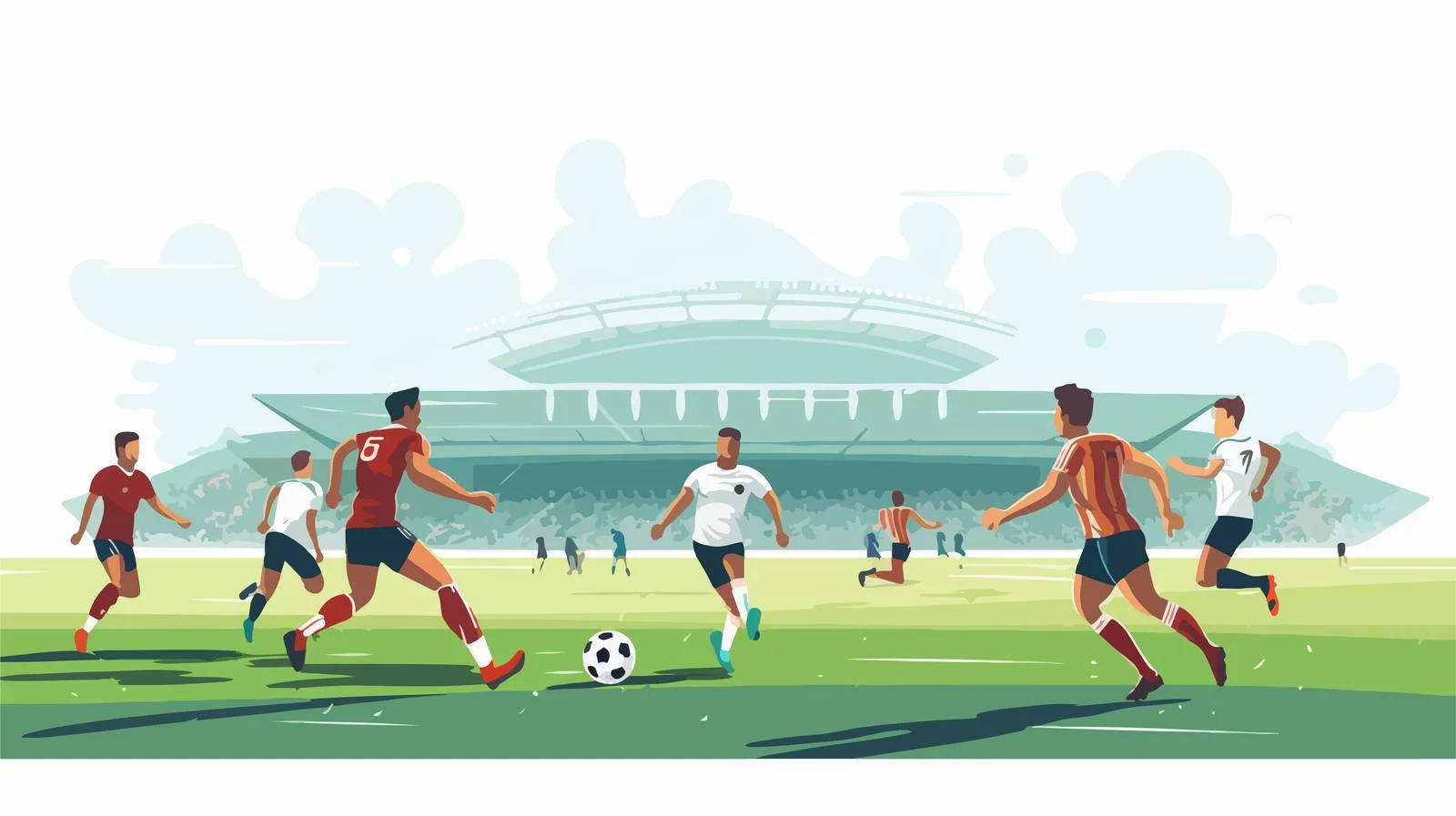 Professional Soccer Players Practicing at Stadium — free download from Dotvec