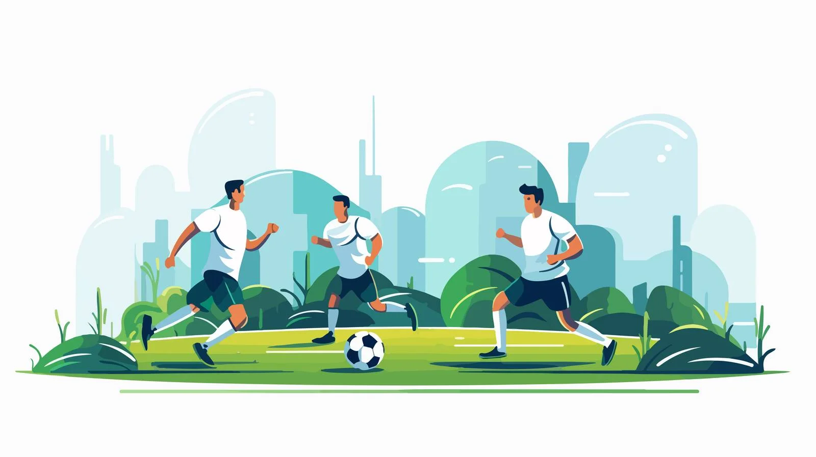 Athletes playing soccer at stadium field — free download from Dotvec