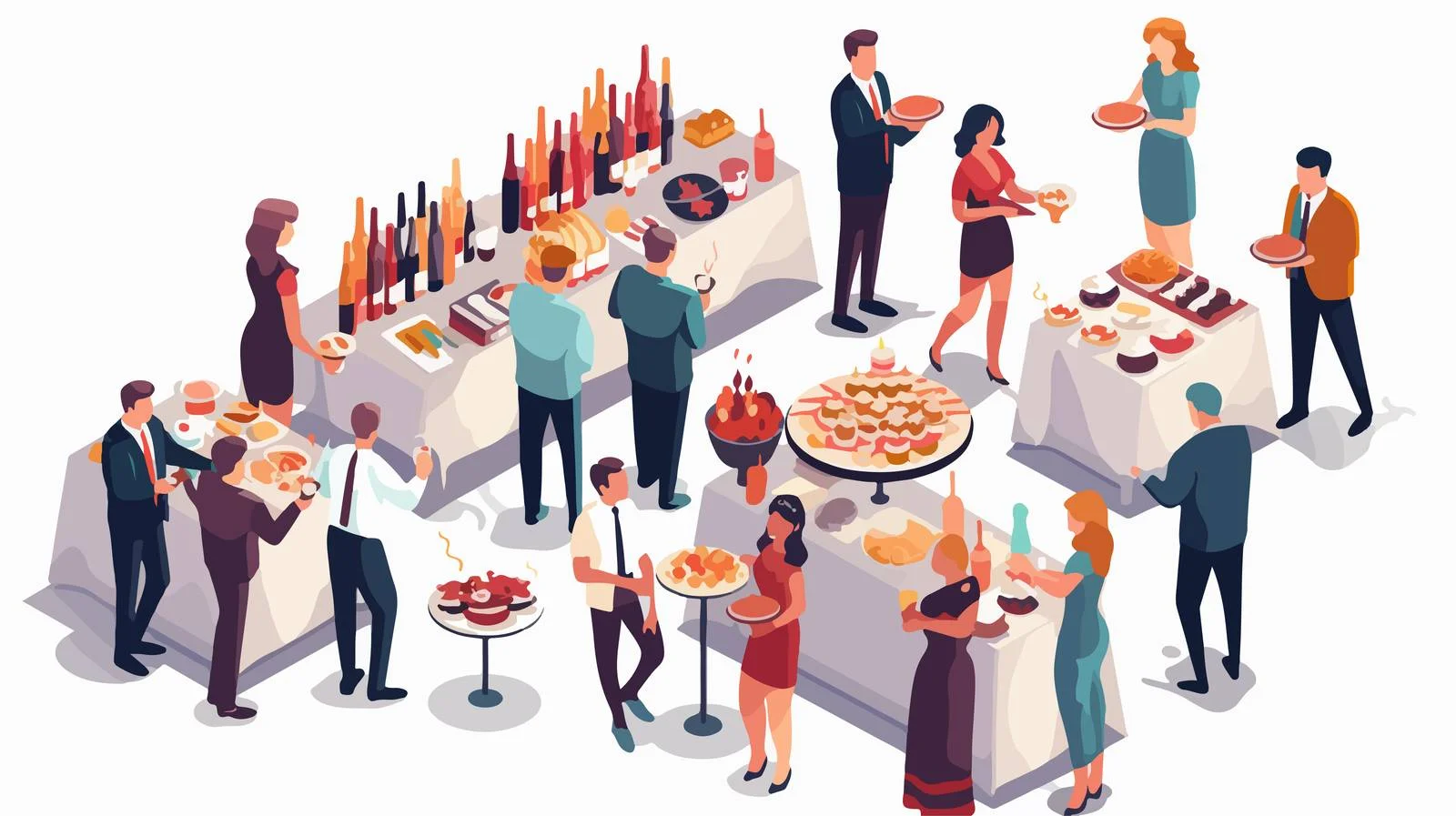 Elegant Social Event Isometric Vector Perspective — free download from Dotvec