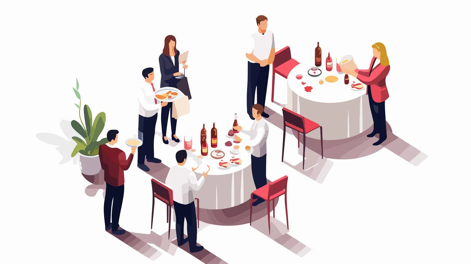 Elegant Social Gathering Isometric Vector Design — free download from Dotvec