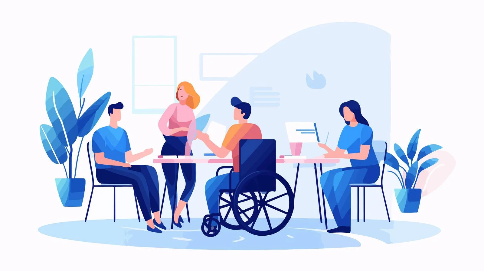 Empowering wheelchair users: Social inclusion concept — free download from Dotvec