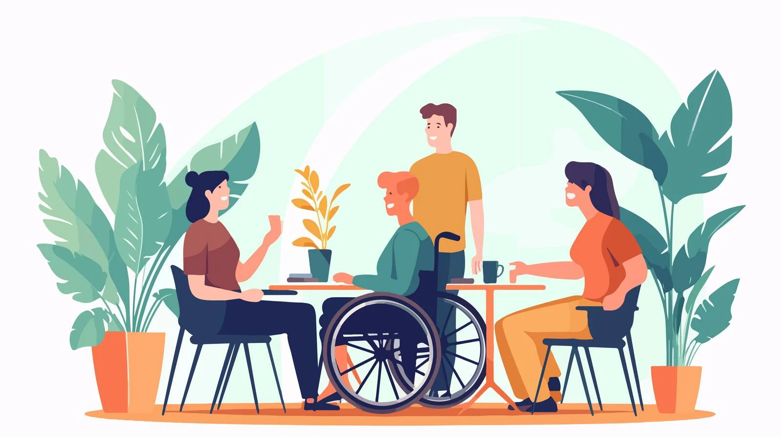 Embracing Diversity: Wheelchair Inclusion Illustration — free download from Dotvec