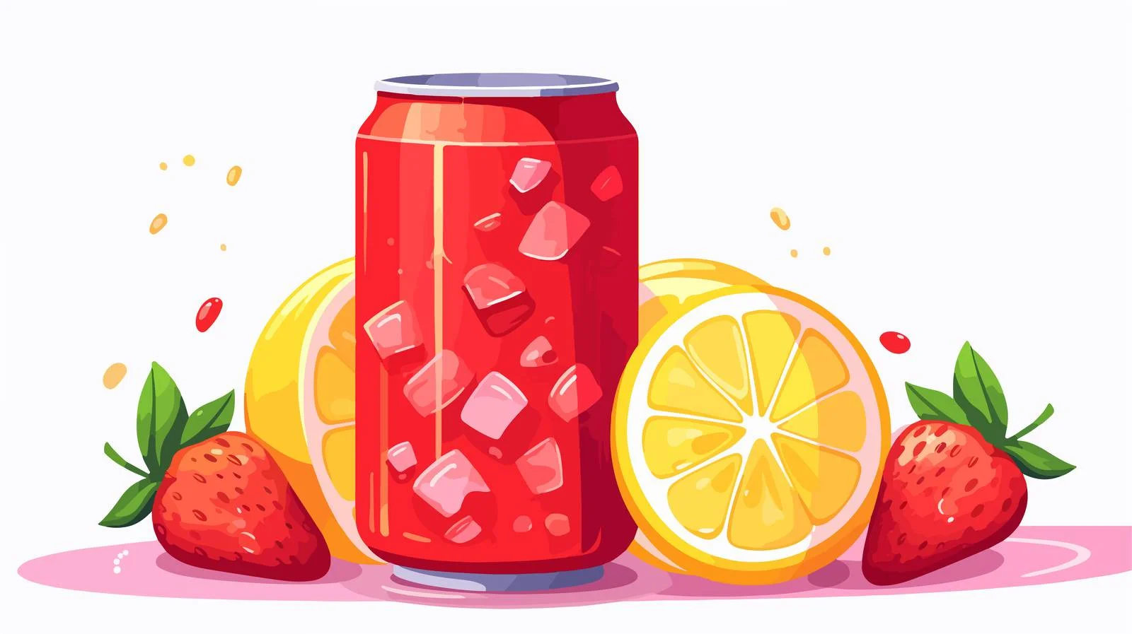 Refreshing Strawberry Lemonade Soda in Tin Can — free download from Dotvec