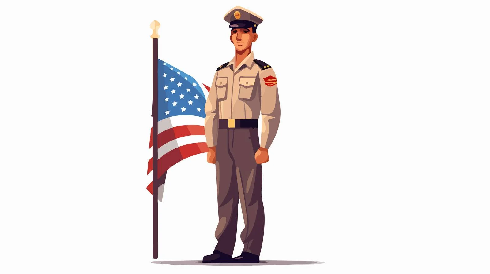 Patriotic USA Soldier in Formal Uniform — free download from Dotvec