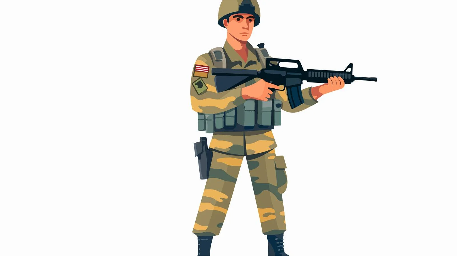 Patriotic USA Soldier in Combat Gear — free download from Dotvec