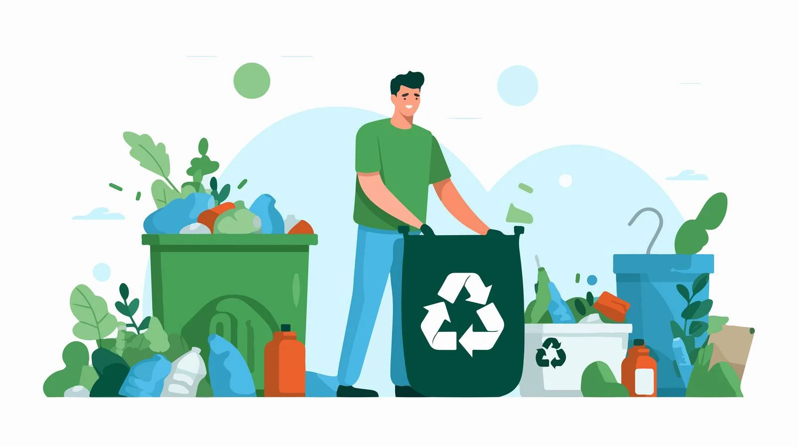Sorting waste for eco-friendly practices — free download from Dotvec