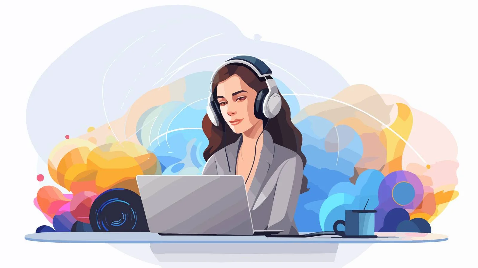 Creative Sound Designer Mixing on Laptop — free download from Dotvec