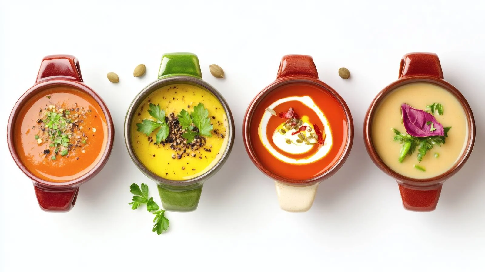 Variety of Soup on White Background — free download from Dotvec