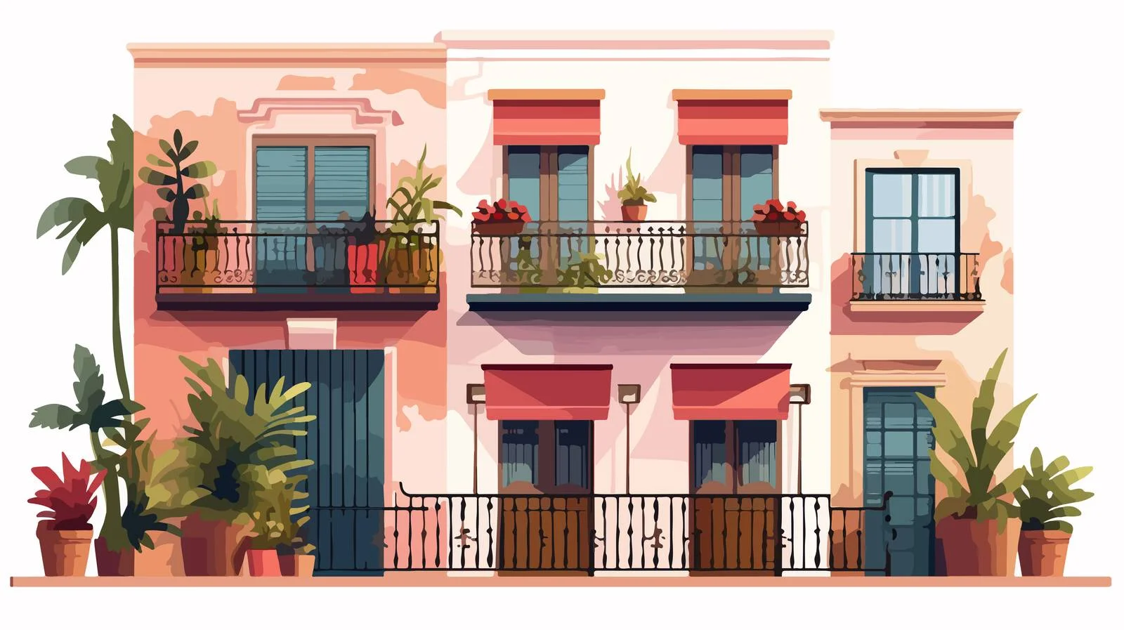 Historic Southern Apartments in Vibrant Hues — free download from Dotvec
