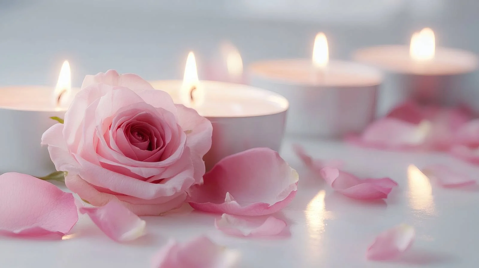 Tranquil Spa Setting with Pink Roses — free download from Dotvec