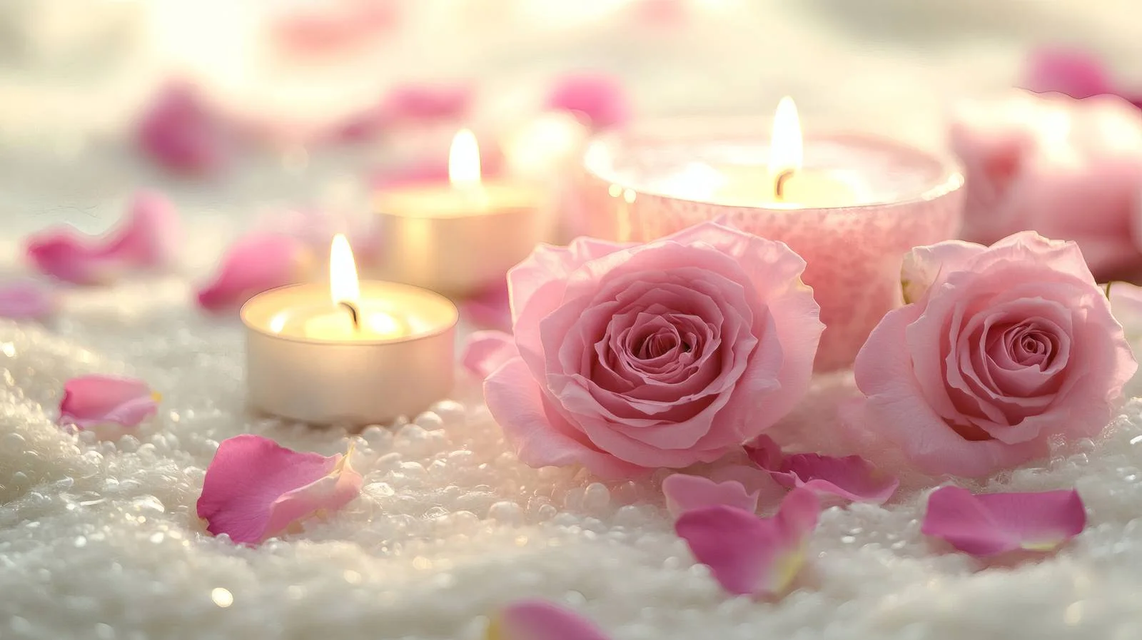 Elegant Spa Setting with Rose Flowers — free download from Dotvec