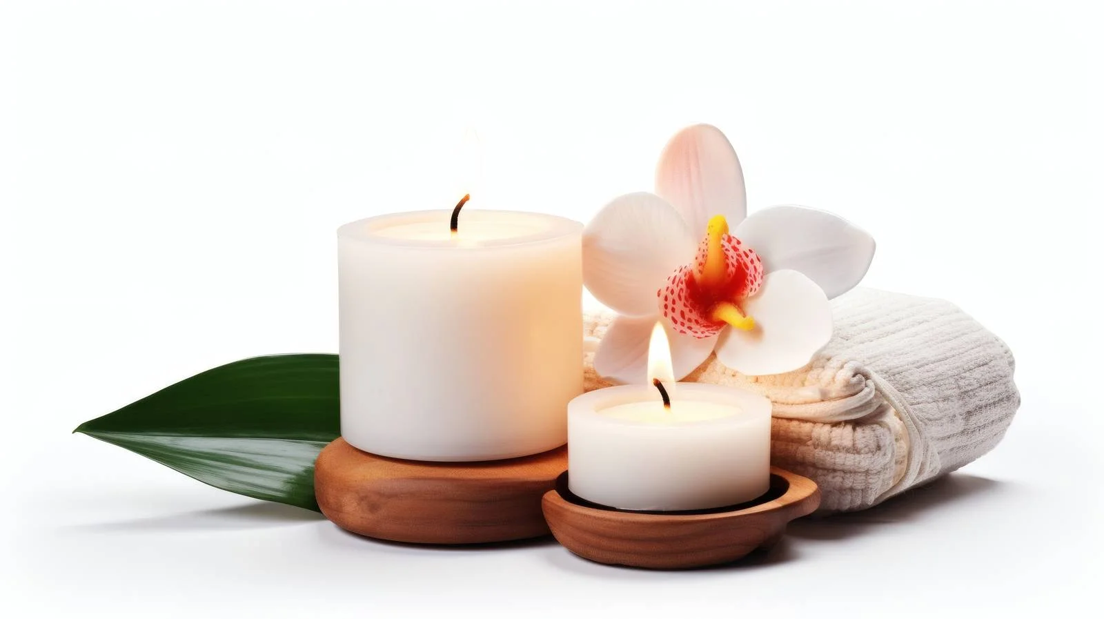 Tranquil Spa Setting with Flickering Candle — free download from Dotvec