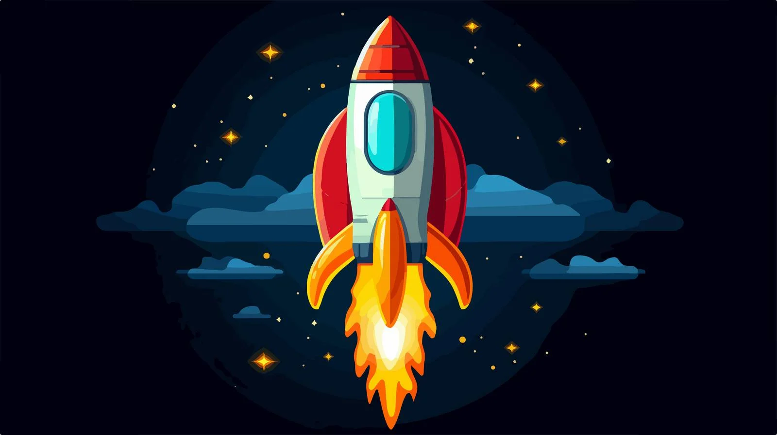 Dynamic Rocket Propelling with Vibrant Flames — free download from Dotvec