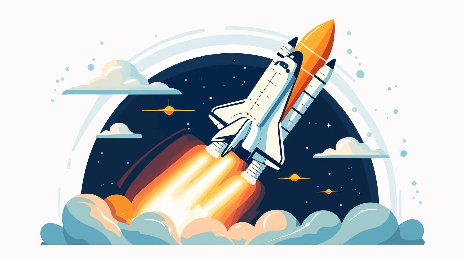 Epic Intergalactic Spaceship Soars Through Sky — free download from Dotvec