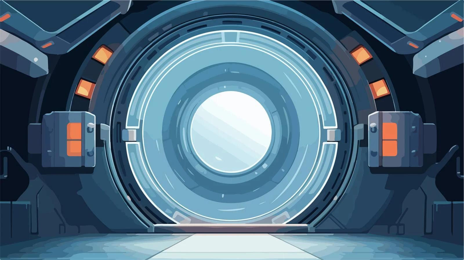 Futuristic Spacecraft Interior Station Scene — free download from Dotvec