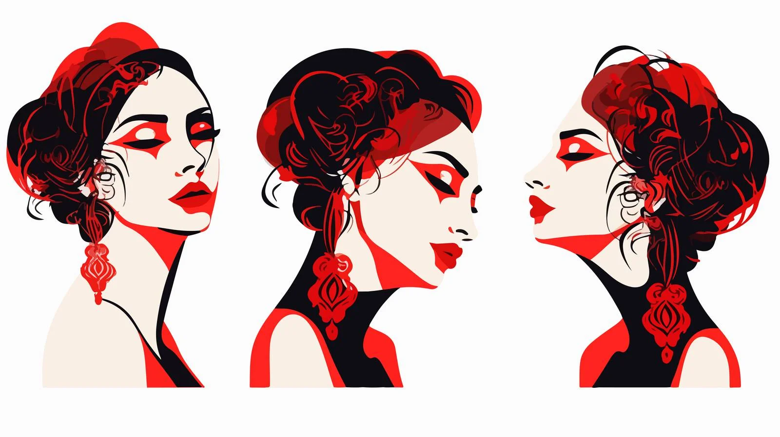 Spanish Girl Elegant Line Illustration — free download from Dotvec