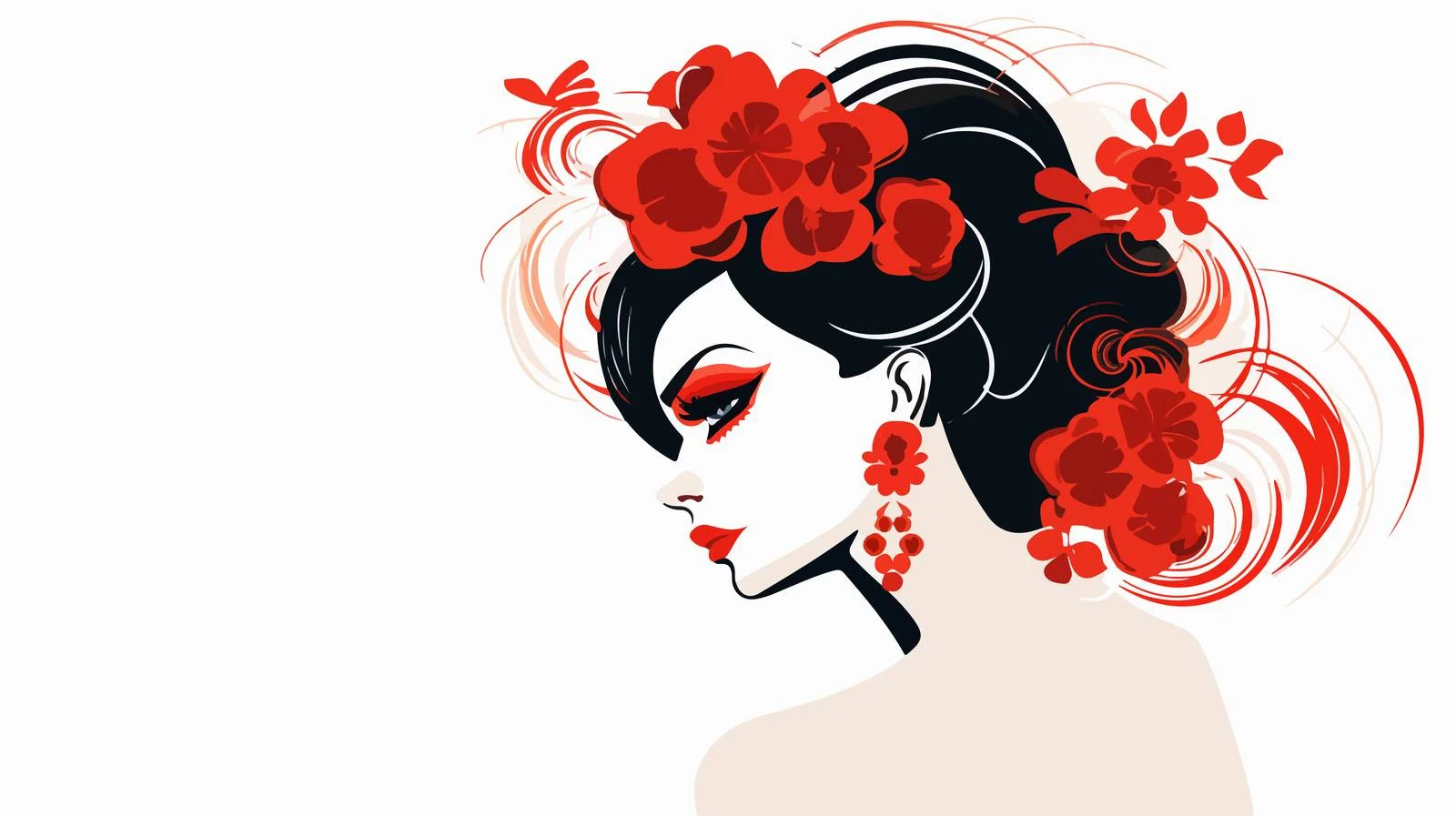 Elegant Spanish Girl Vector Illustration — free download from Dotvec