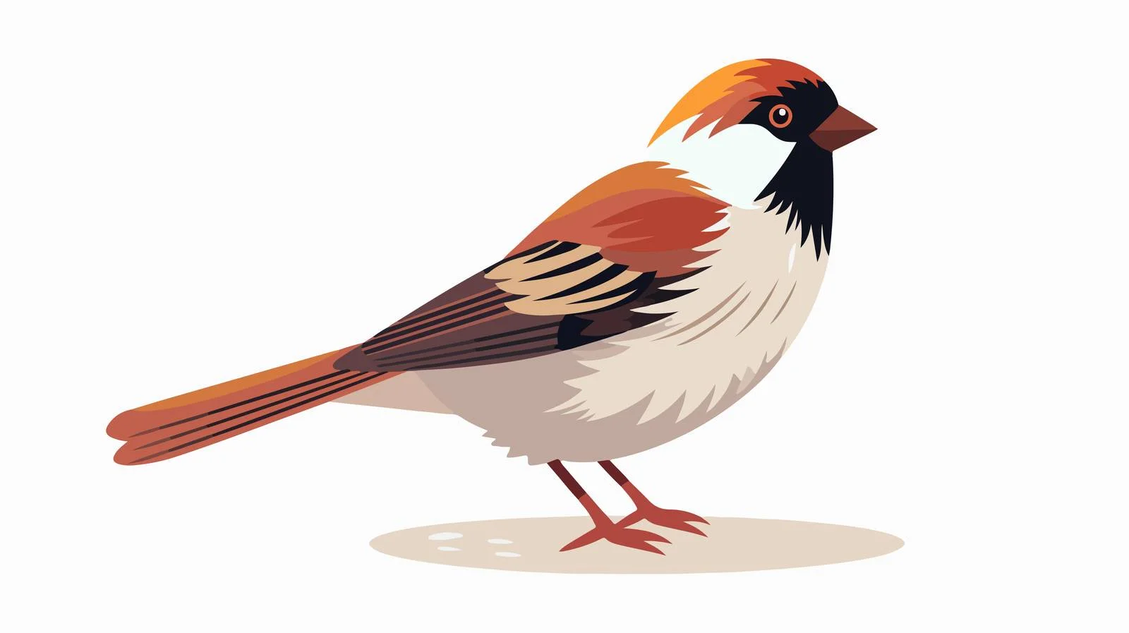 Adorable Sparrow on White Background — free download from Dotvec