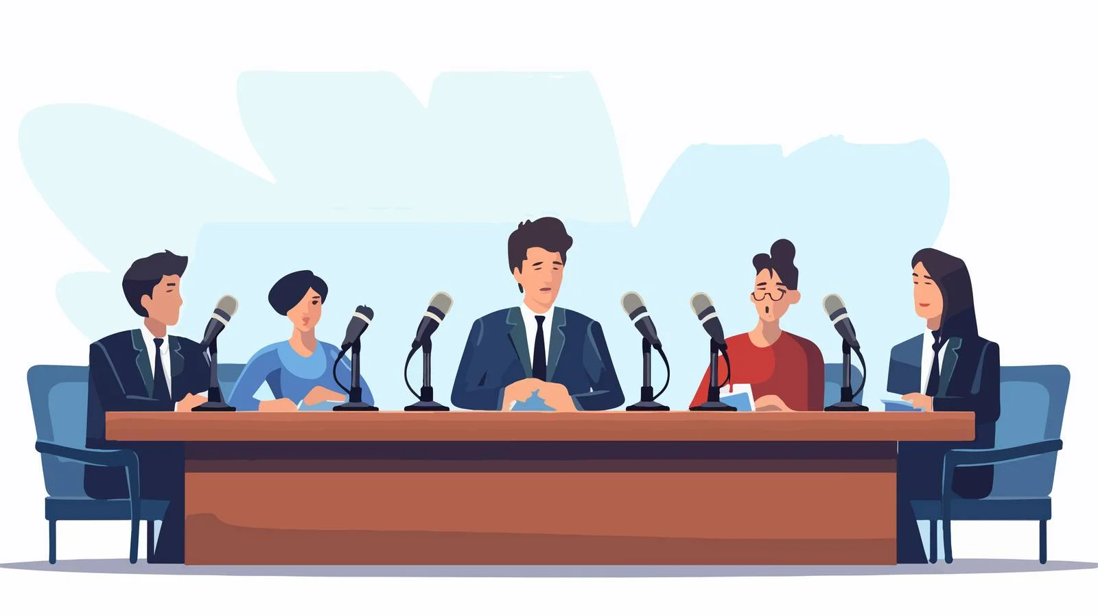 Public Speaker at Press Conference Revealing Details — free download from Dotvec