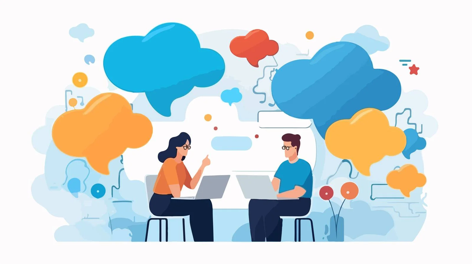 Interactive Q&A Speech Bubbles — free download from Dotvec