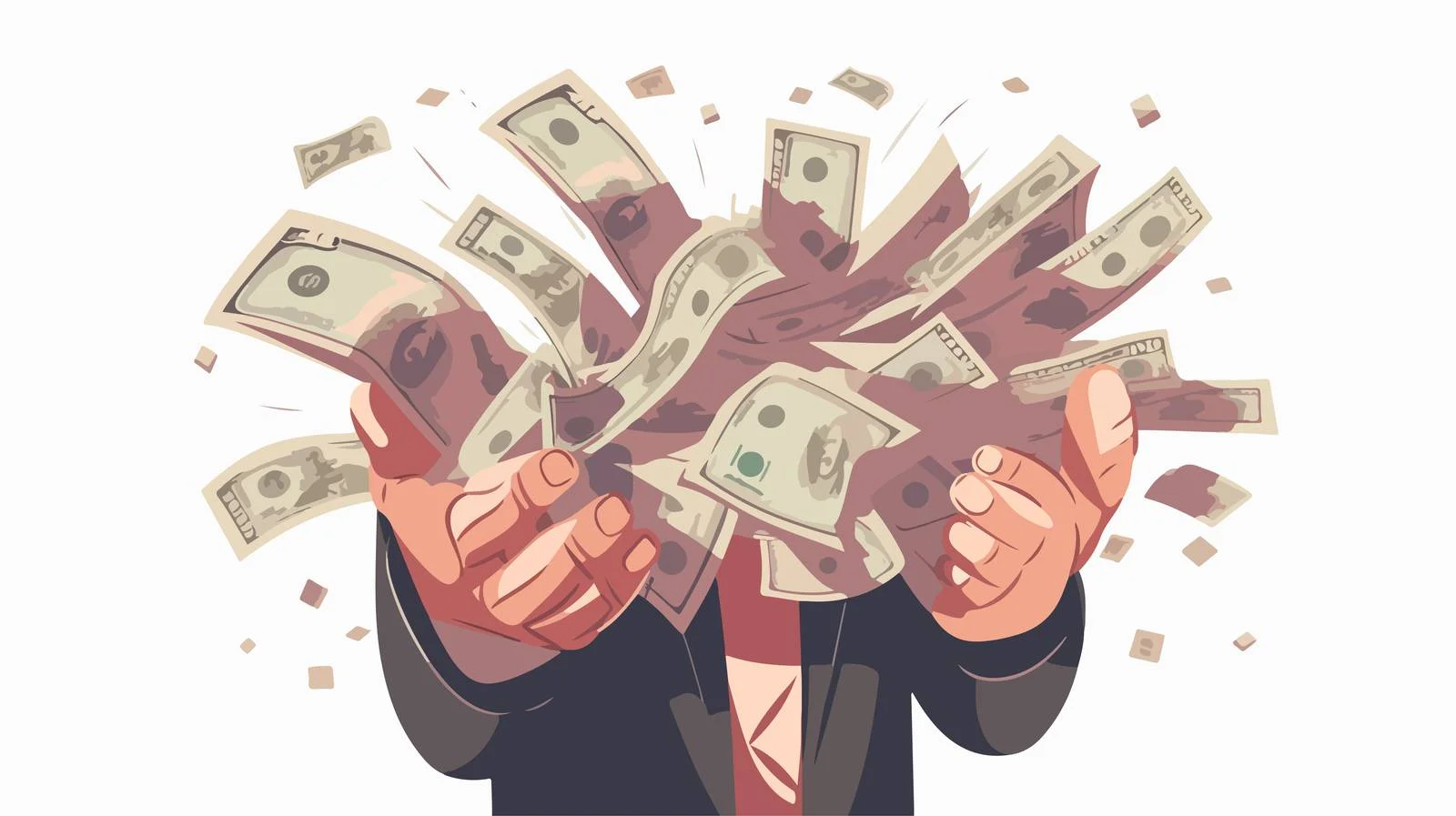 Extravagantly Discarding Wealth: Rich Hands Concept — free download from Dotvec