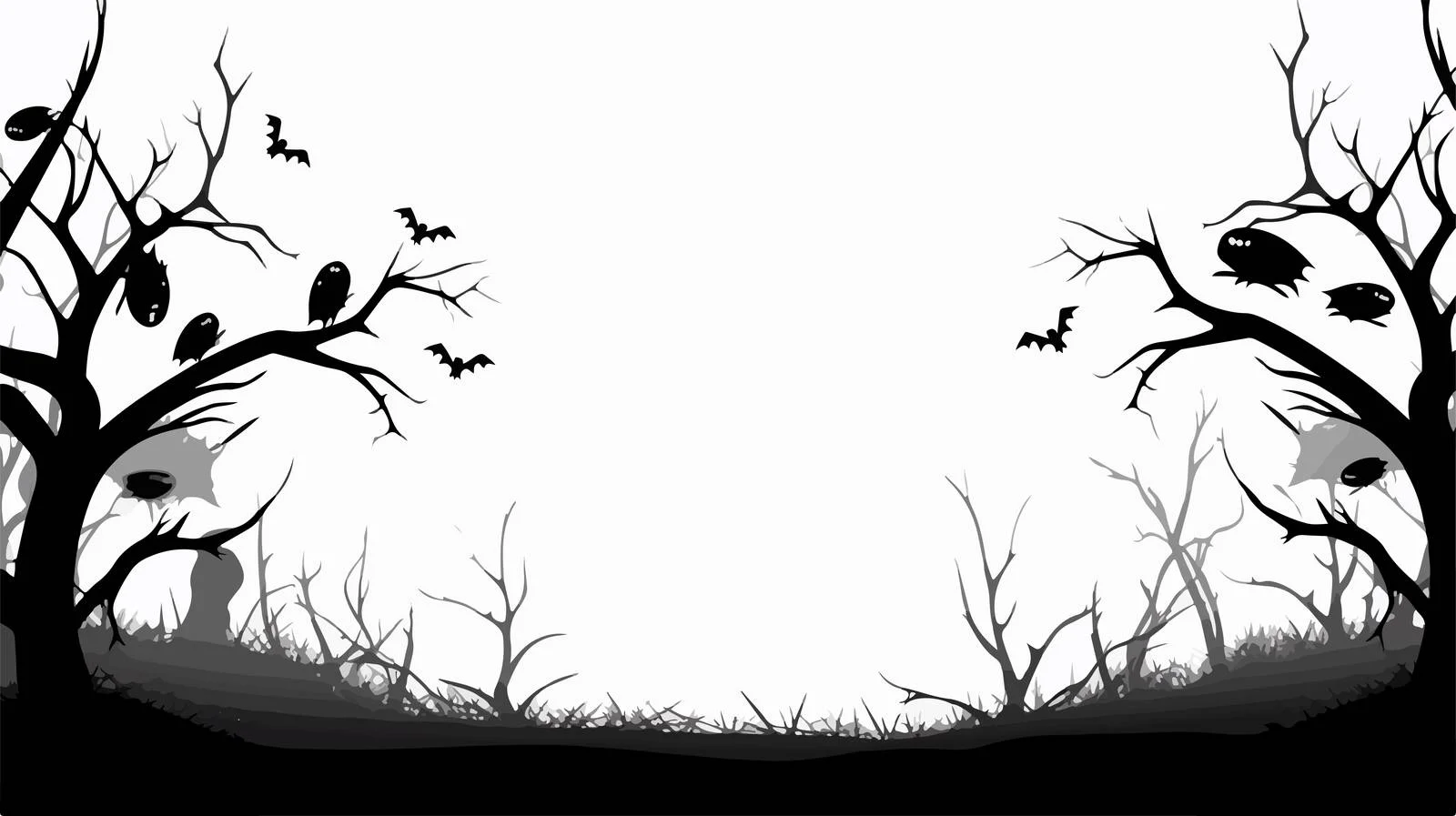 Halloween Spider Web Silhouette Banner — free download from Dotvec
