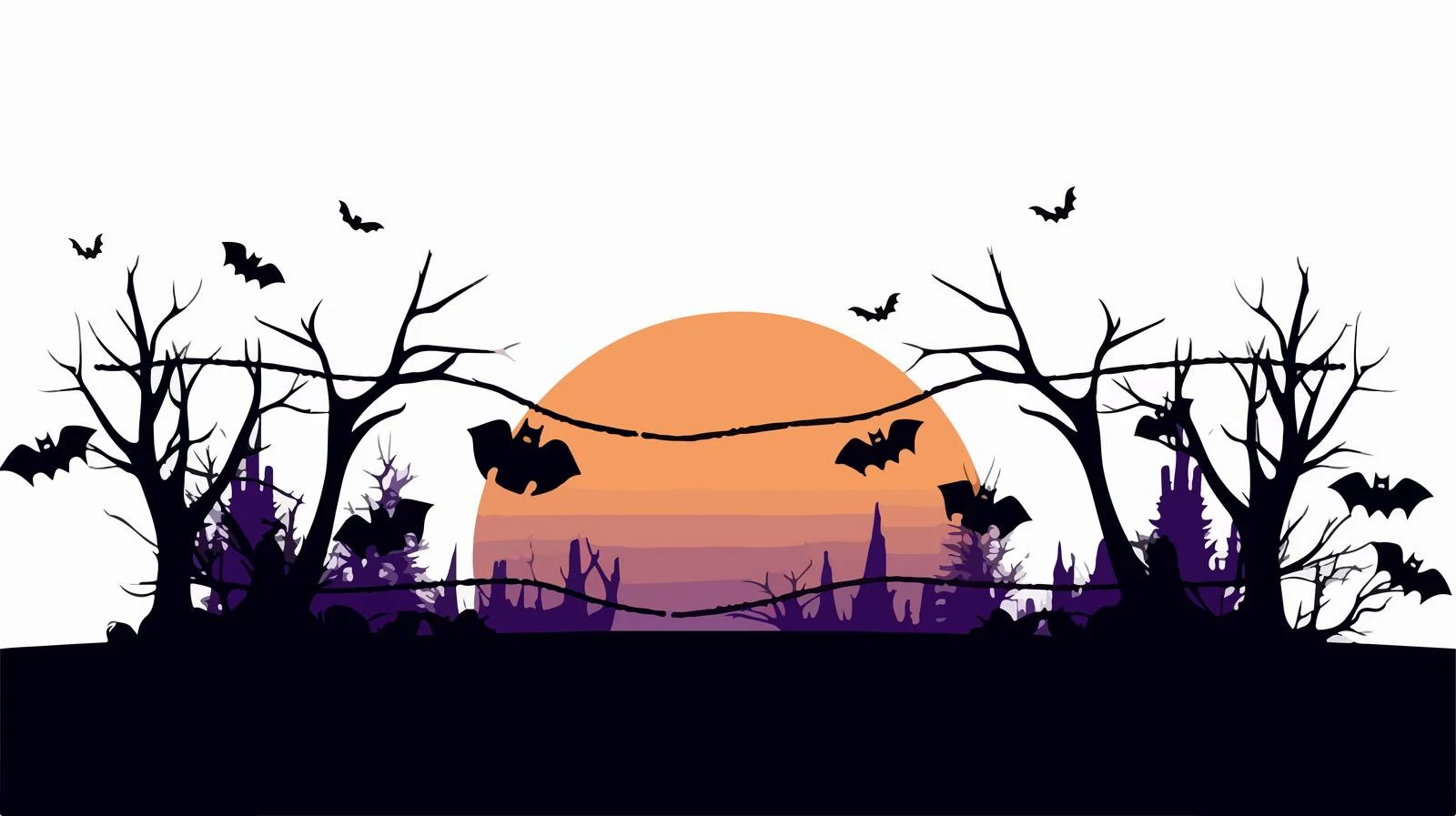 Halloween Spider Web Silhouette Banner — free download from Dotvec