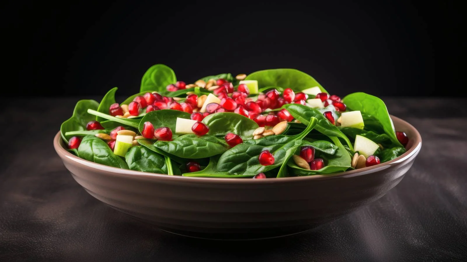 Vibrant Spinach Apple Salad with Pomegranate — free download from Dotvec