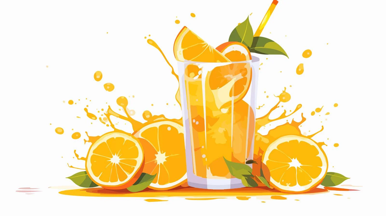 Vibrant Orange Juice Splash Vector Illustration — free download from Dotvec