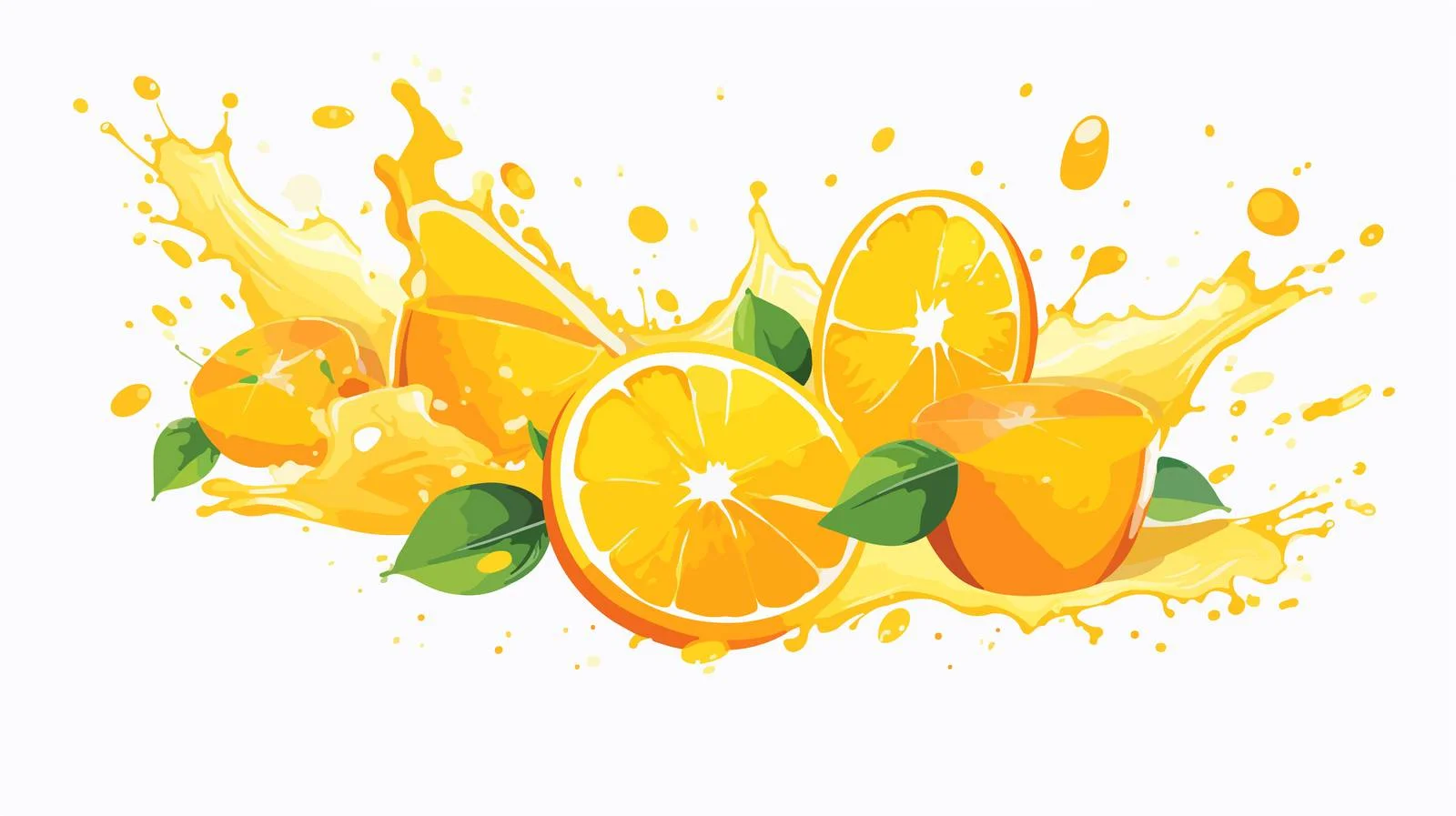 Fresh Orange Juice Splash Vector Illustration — free download from Dotvec