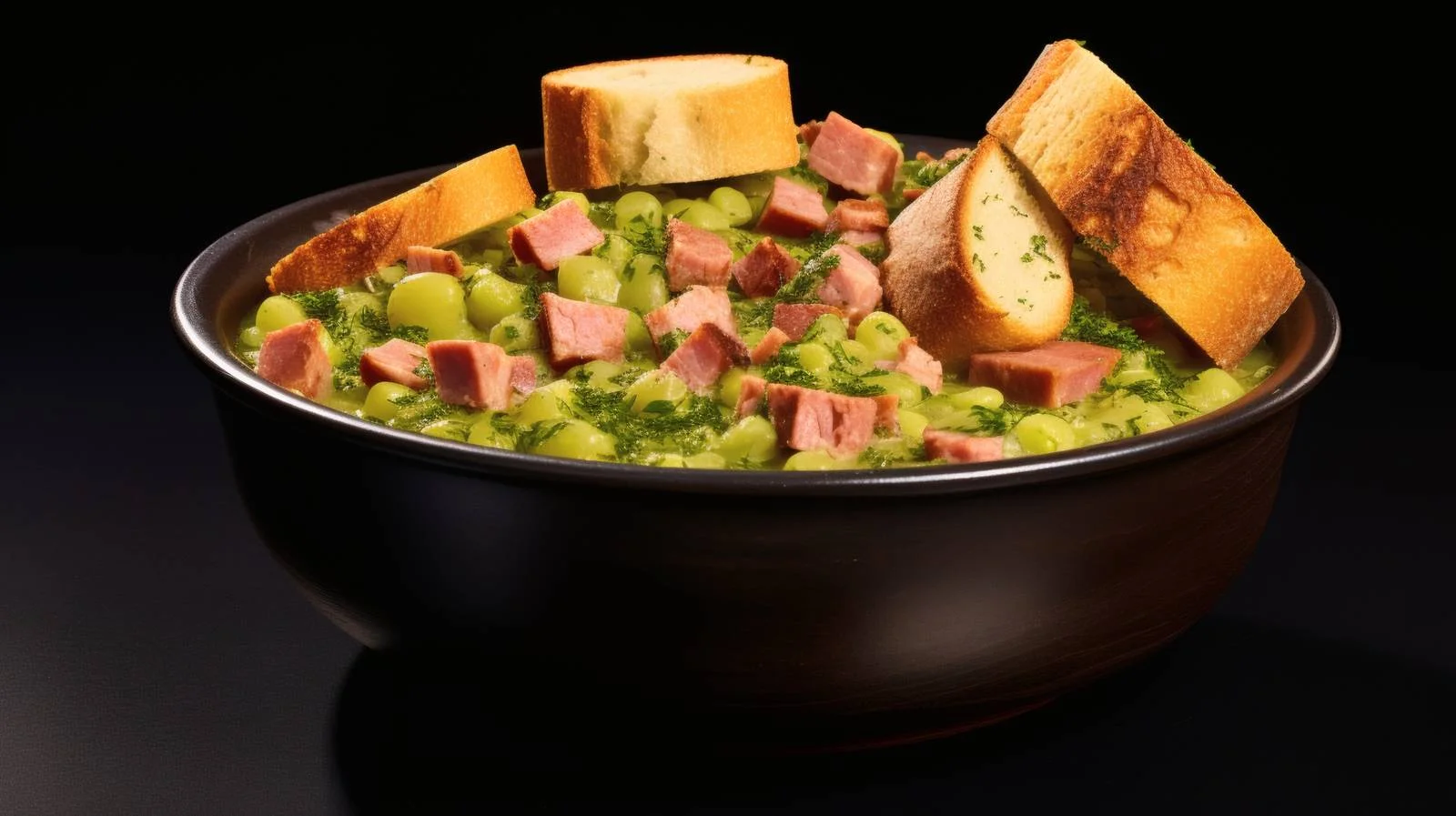 Savory split pea soup with smoked ham — free download from Dotvec