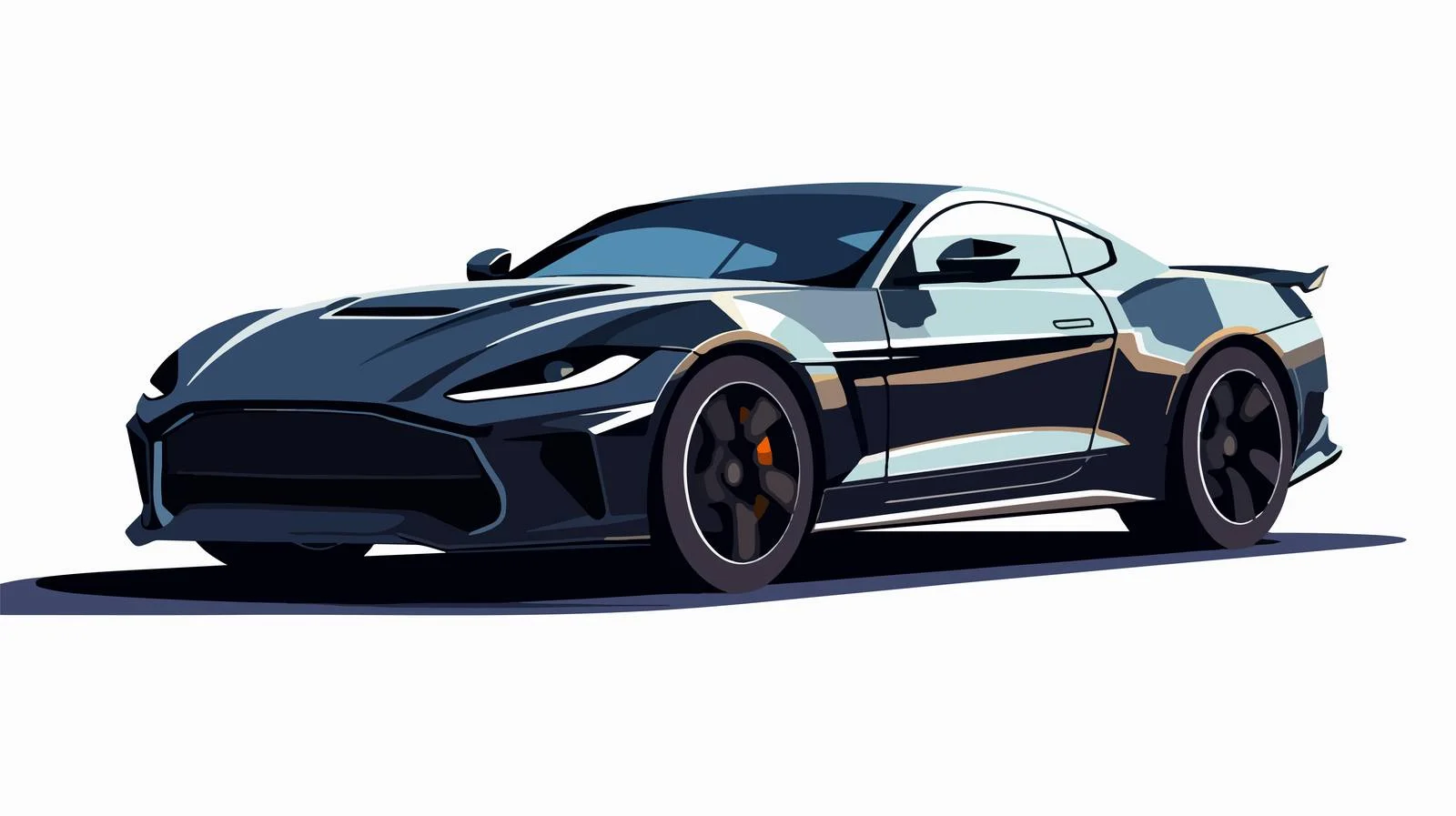 Dynamic Black Sports Car Speeding Along Road — free download from Dotvec