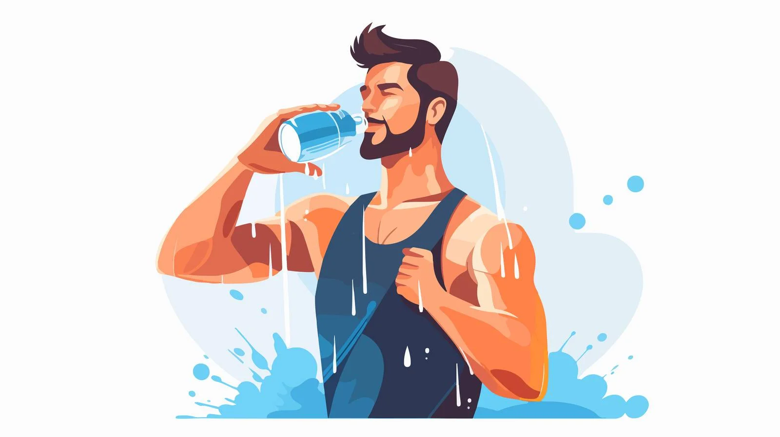 Hydrating Athlete Quenching Thirst Outdoors — free download from Dotvec