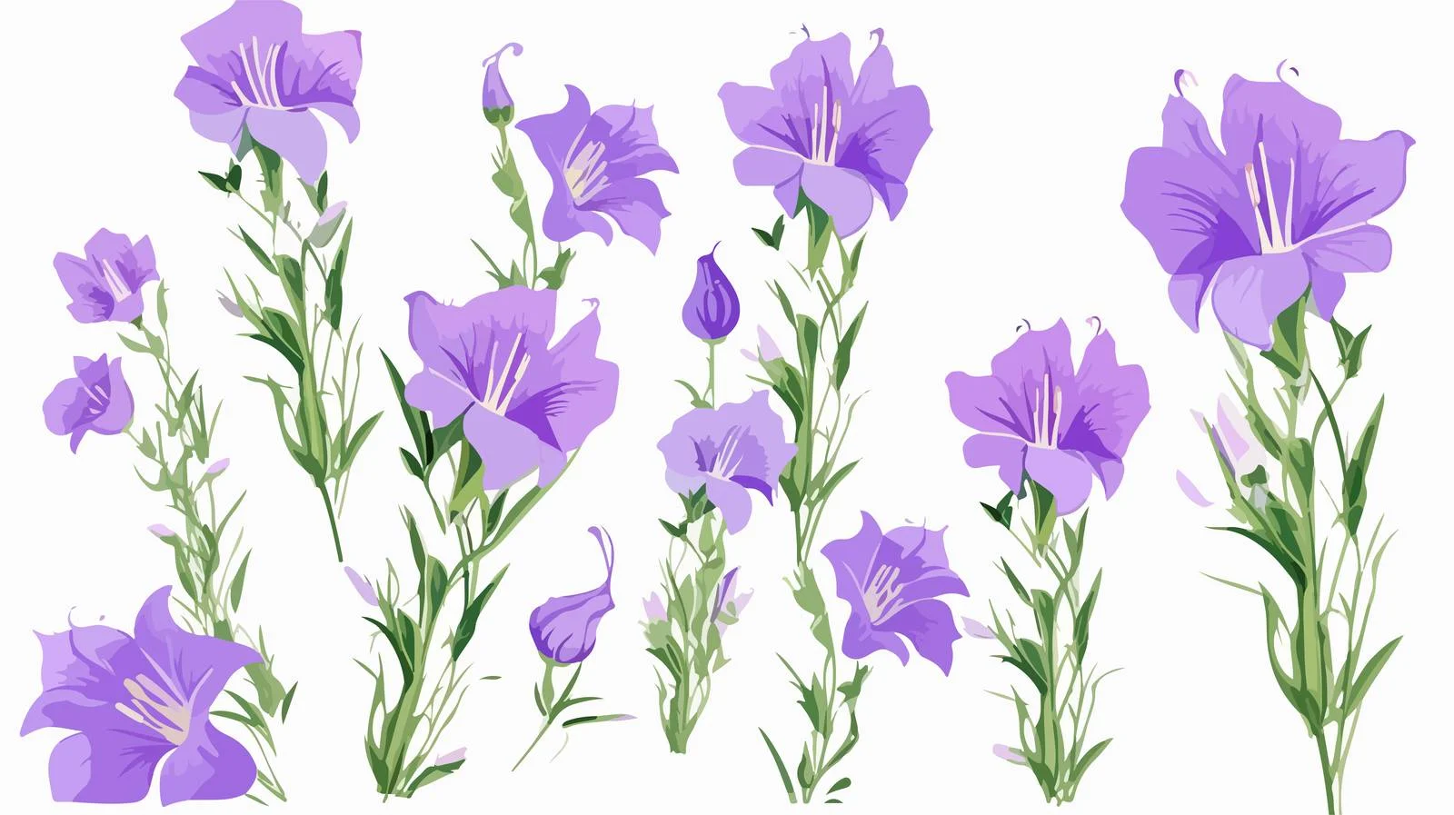 Elegant Spreading Bellflower Branch in Field — free download from Dotvec