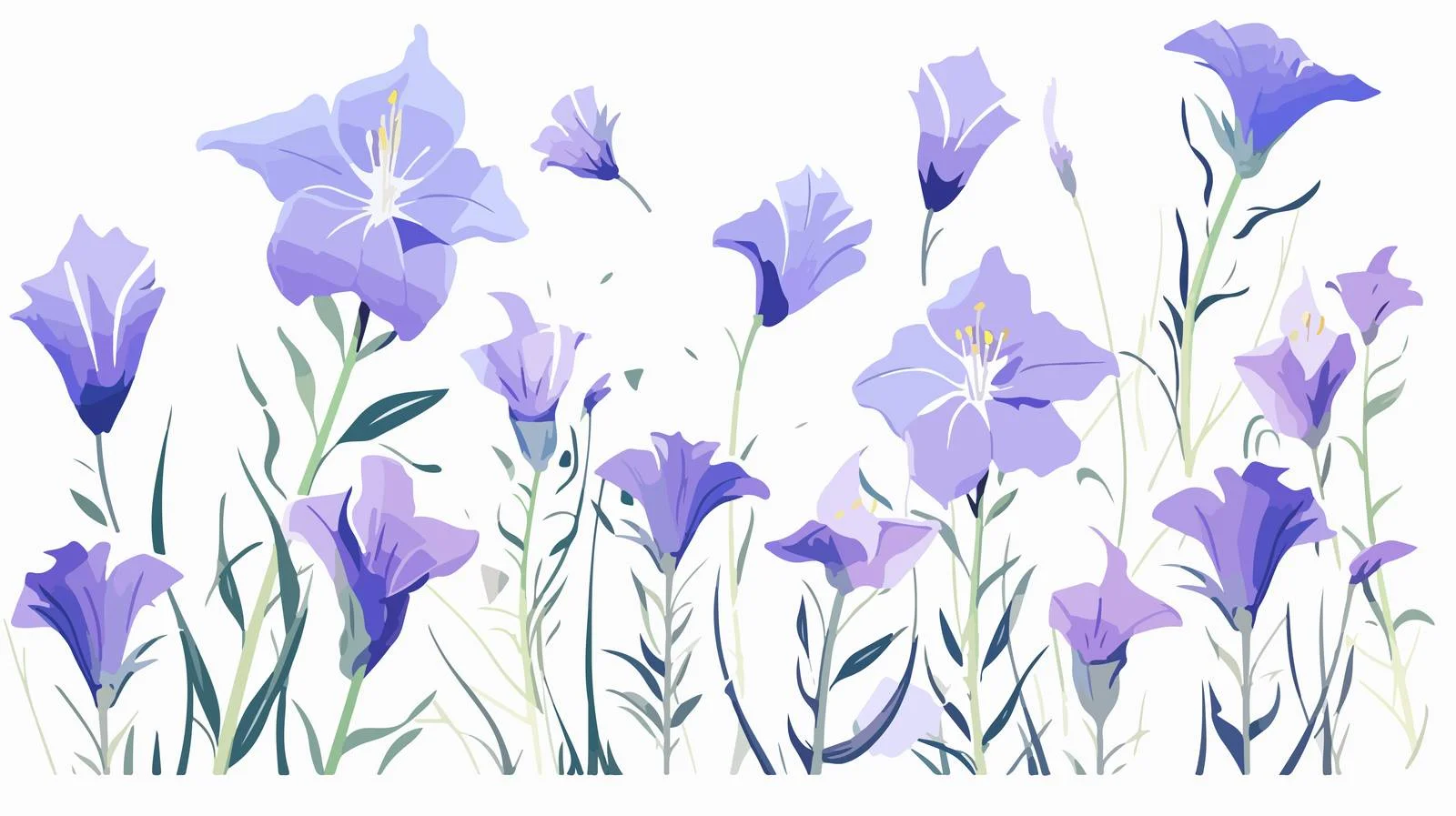 Elegant Spreading Bellflower Blooms in Spring — free download from Dotvec