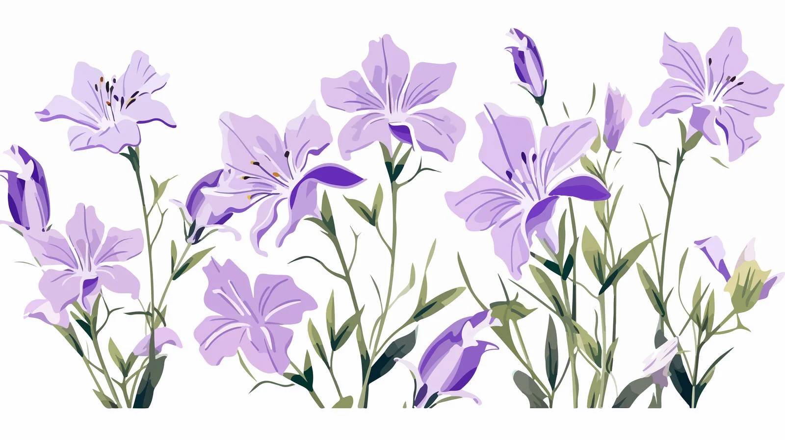 Elegant Spring Bellflower Branch in Field — free download from Dotvec