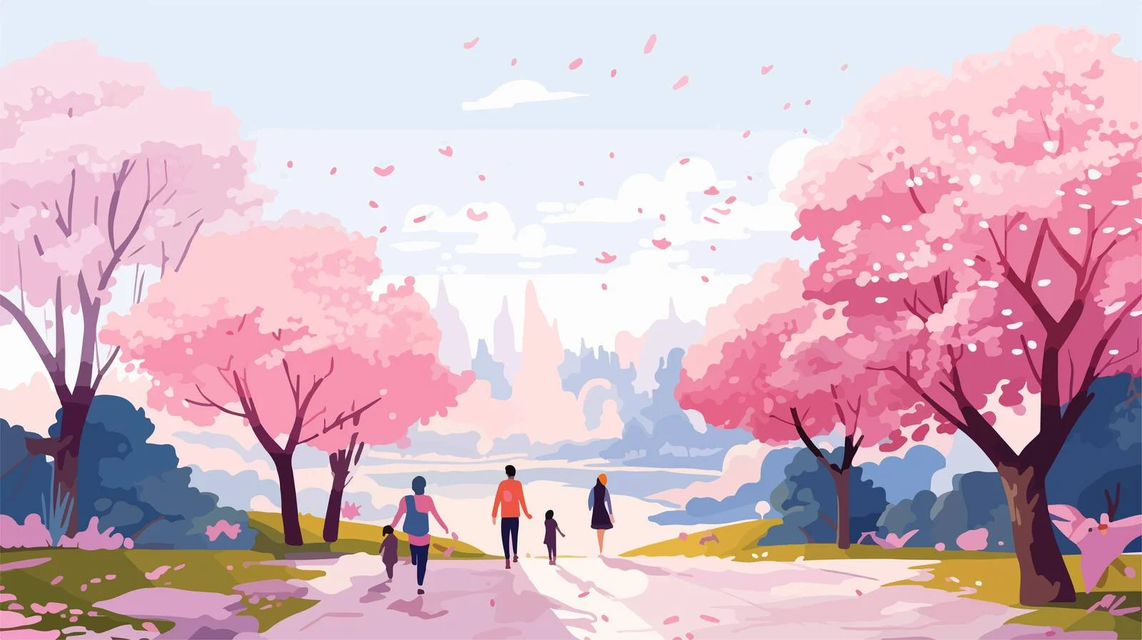 Serene Cherry Blossom in Japanese Park — free download from Dotvec
