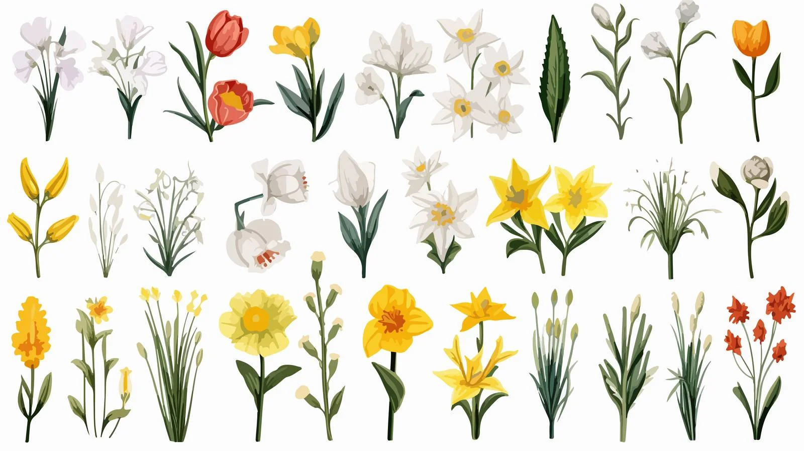 Elegant Vintage Spring Flower Sketches — free download from Dotvec