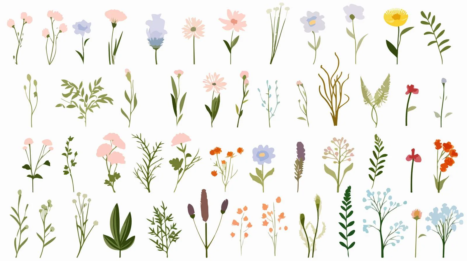 Blooming Wildflowers Among Grass. Spring Scenery — free download from Dotvec