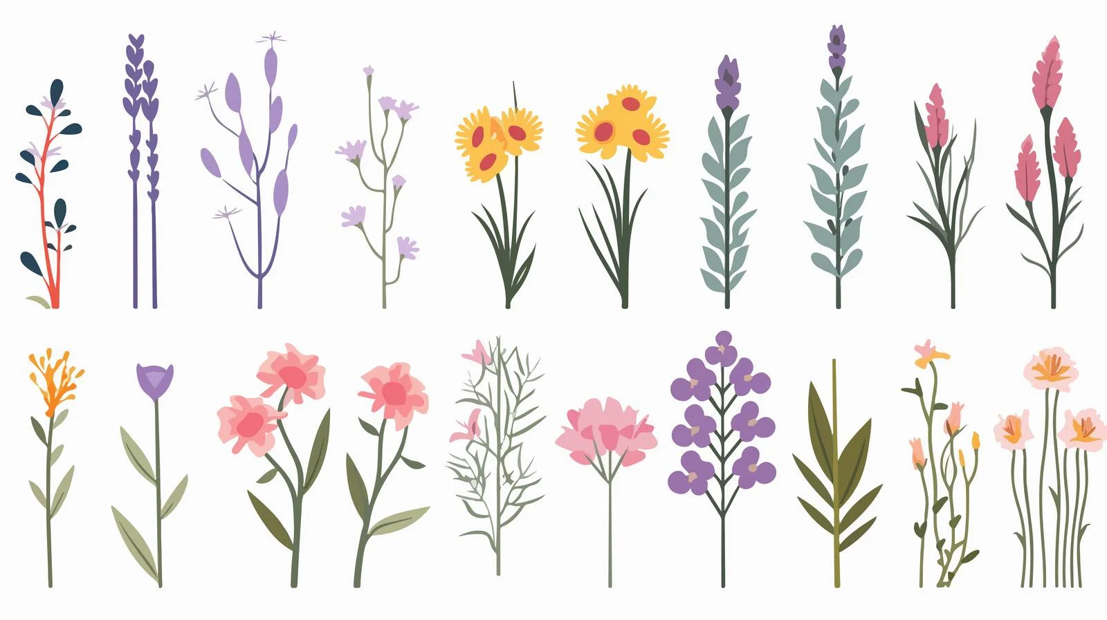 Blooming wildflowers in summer field scenery — free download from Dotvec