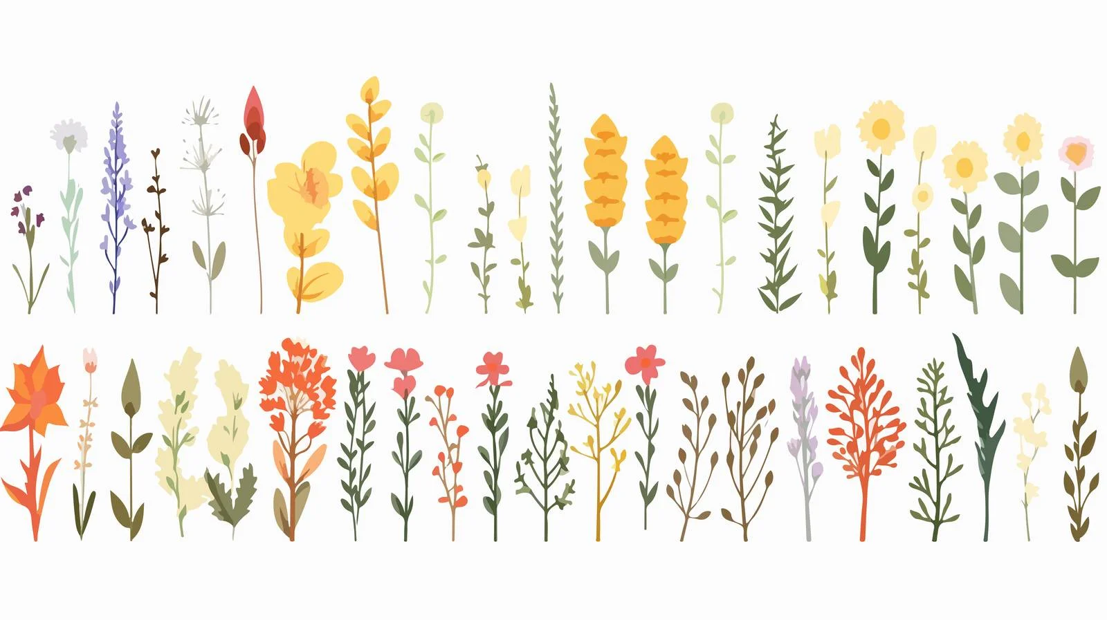Vibrant Spring Flower Stems in Field — free download from Dotvec