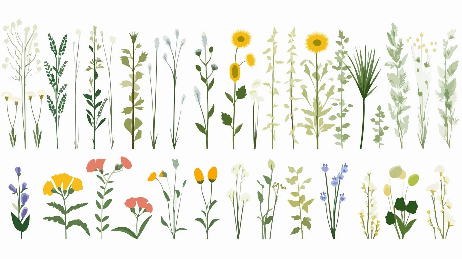 Blooming Summer Field Floral Branches — free download from Dotvec