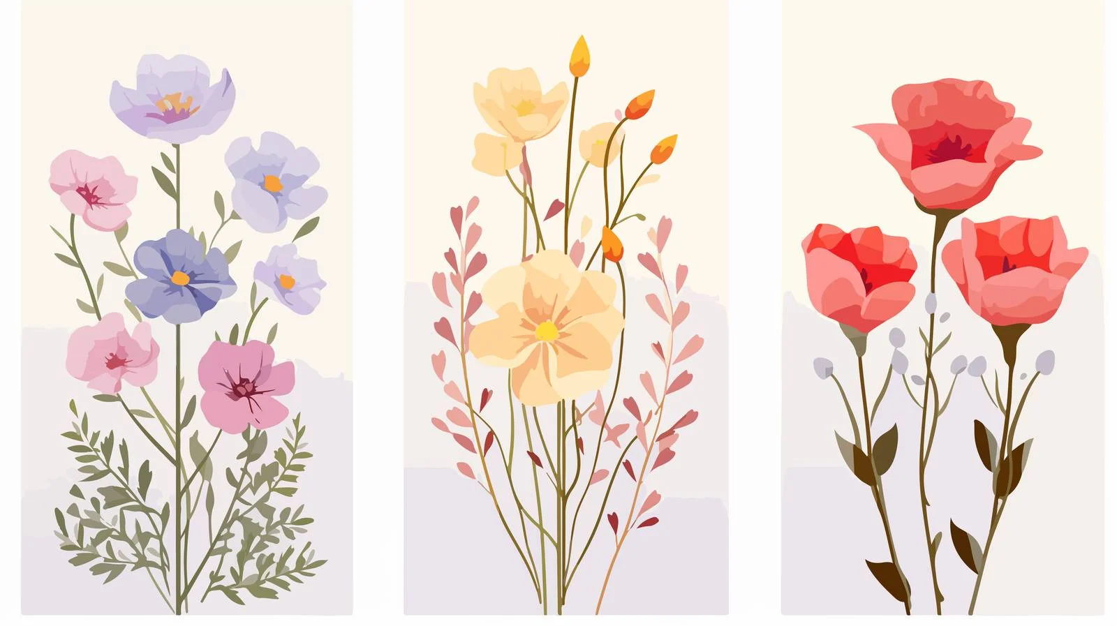 Elegant Botanical Floral Vertical Spring Card — free download from Dotvec