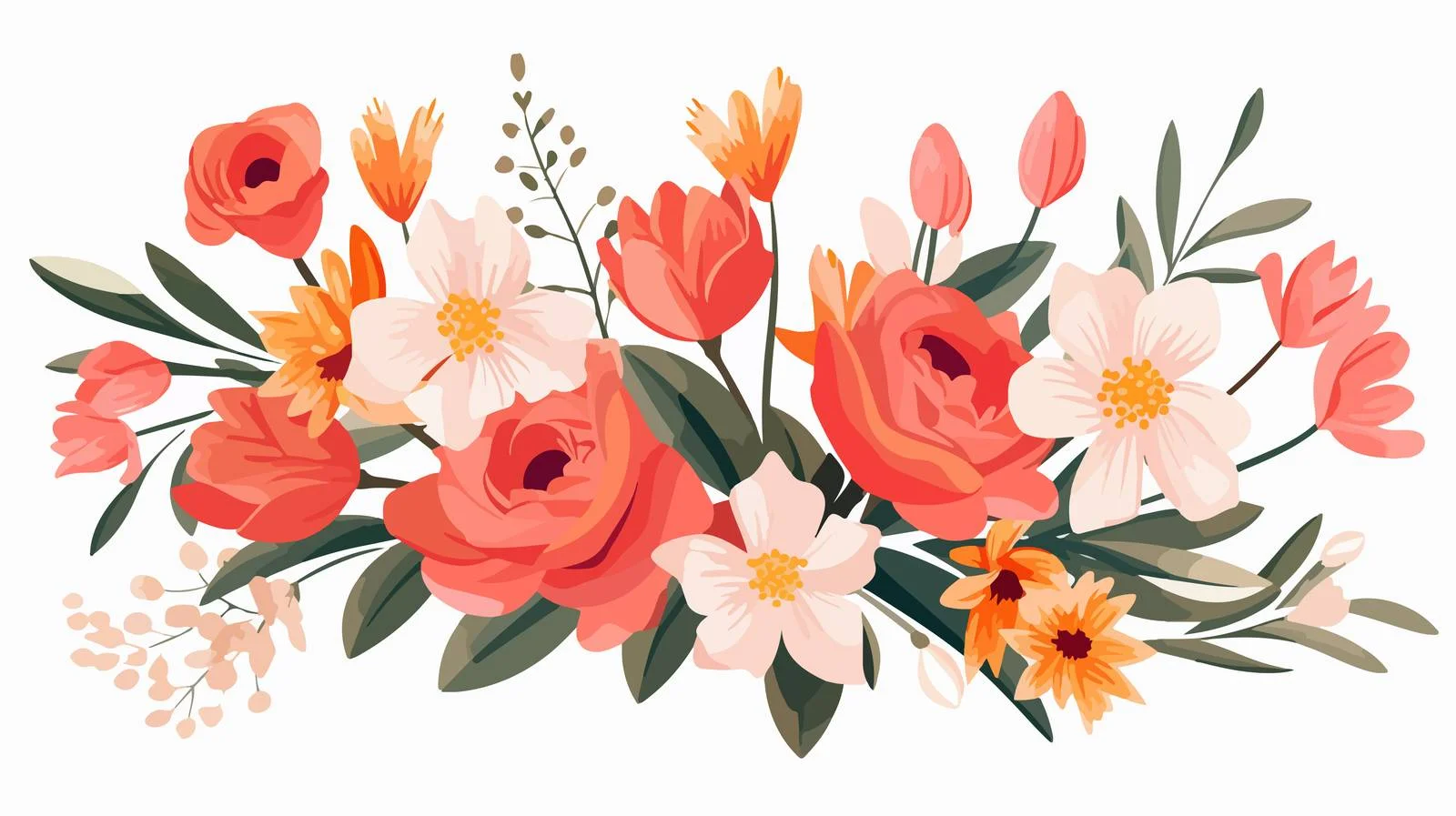 Vibrant Summer Floral Bouquet Blooming Brightly — free download from Dotvec