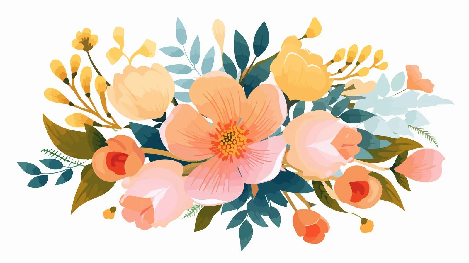 Vibrant Summer Bloom Bouquet Arrangement — free download from Dotvec
